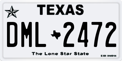 TX license plate DML2472