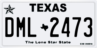 TX license plate DML2473