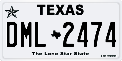 TX license plate DML2474