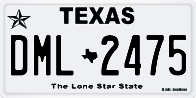 TX license plate DML2475