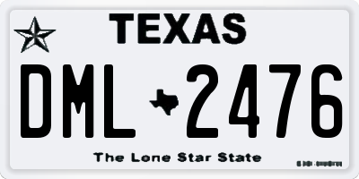 TX license plate DML2476