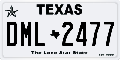 TX license plate DML2477
