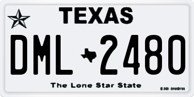 TX license plate DML2480