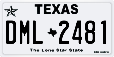 TX license plate DML2481
