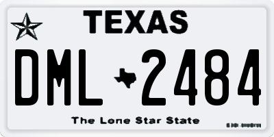 TX license plate DML2484