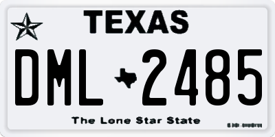 TX license plate DML2485