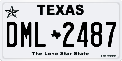 TX license plate DML2487
