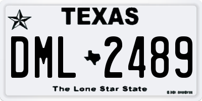 TX license plate DML2489