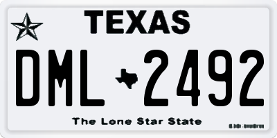 TX license plate DML2492