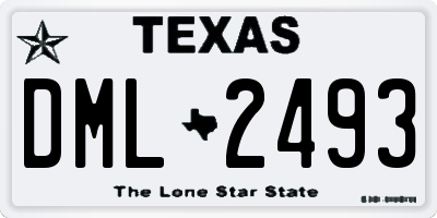 TX license plate DML2493
