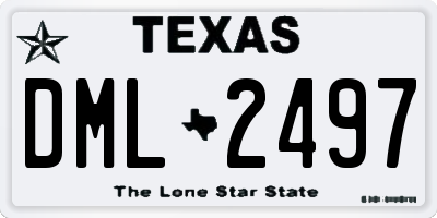 TX license plate DML2497