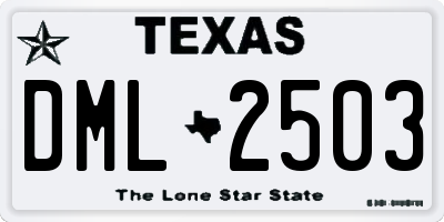 TX license plate DML2503
