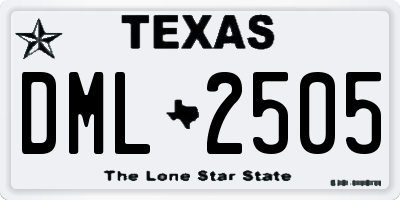 TX license plate DML2505