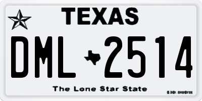 TX license plate DML2514