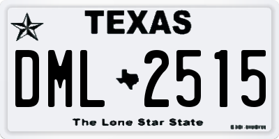 TX license plate DML2515