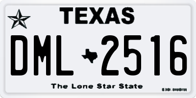 TX license plate DML2516
