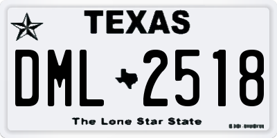 TX license plate DML2518
