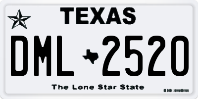 TX license plate DML2520