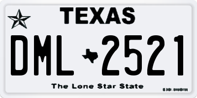 TX license plate DML2521