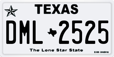 TX license plate DML2525