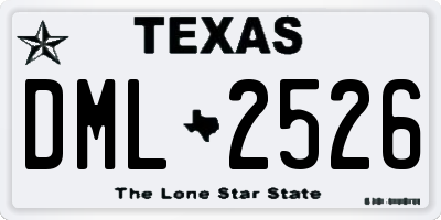 TX license plate DML2526