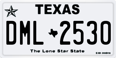TX license plate DML2530