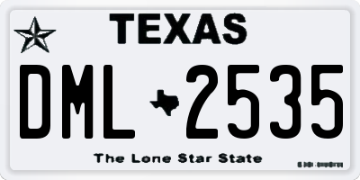 TX license plate DML2535