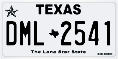 TX license plate DML2541
