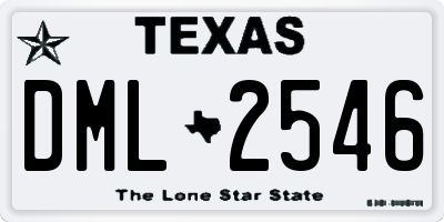 TX license plate DML2546