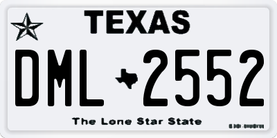 TX license plate DML2552