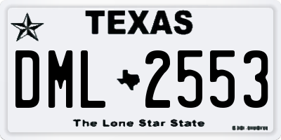 TX license plate DML2553
