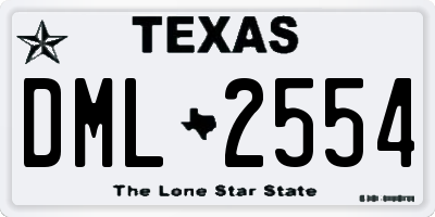 TX license plate DML2554