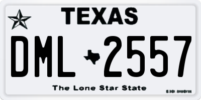 TX license plate DML2557