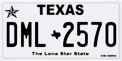 TX license plate DML2570