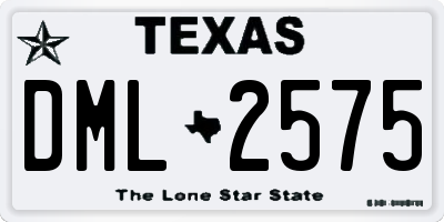 TX license plate DML2575