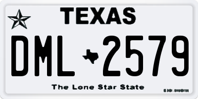 TX license plate DML2579