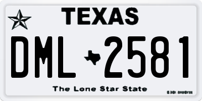 TX license plate DML2581