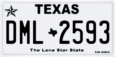 TX license plate DML2593