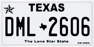 TX license plate DML2606