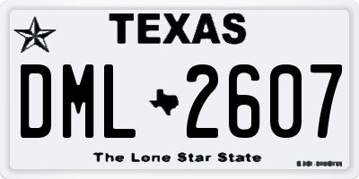 TX license plate DML2607