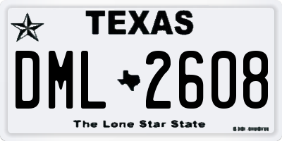 TX license plate DML2608
