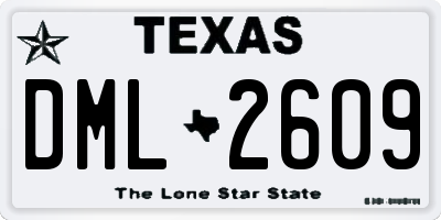 TX license plate DML2609