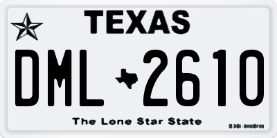 TX license plate DML2610
