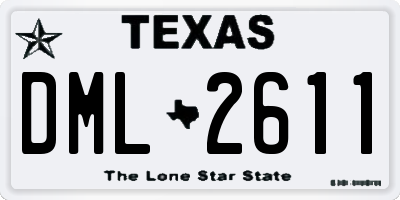 TX license plate DML2611