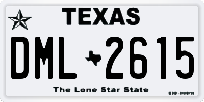TX license plate DML2615