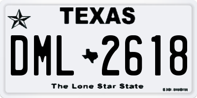 TX license plate DML2618