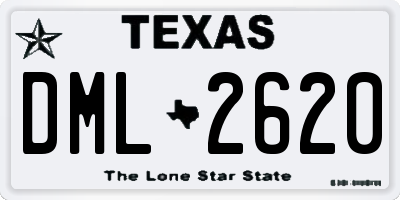 TX license plate DML2620