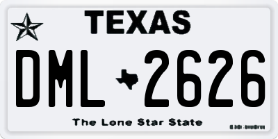 TX license plate DML2626