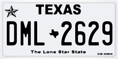 TX license plate DML2629