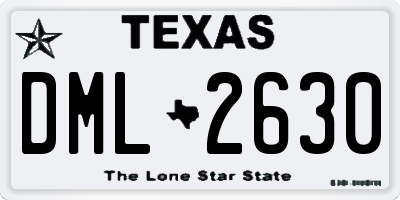 TX license plate DML2630